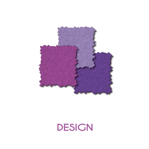 Purple Patch Design Logo, white text for a dark backround