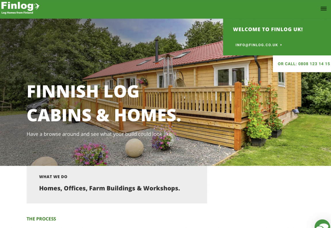 Finlog website home page design