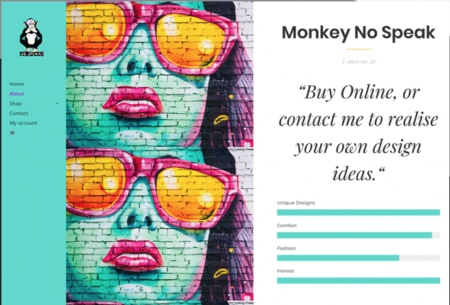 Monkey No Speak Website Page